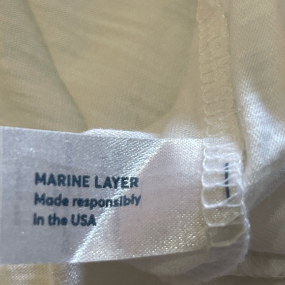 Marine Layer Deep Scoop Neck Short Sleeve White Tee Size Medium - Picture 7 of 8